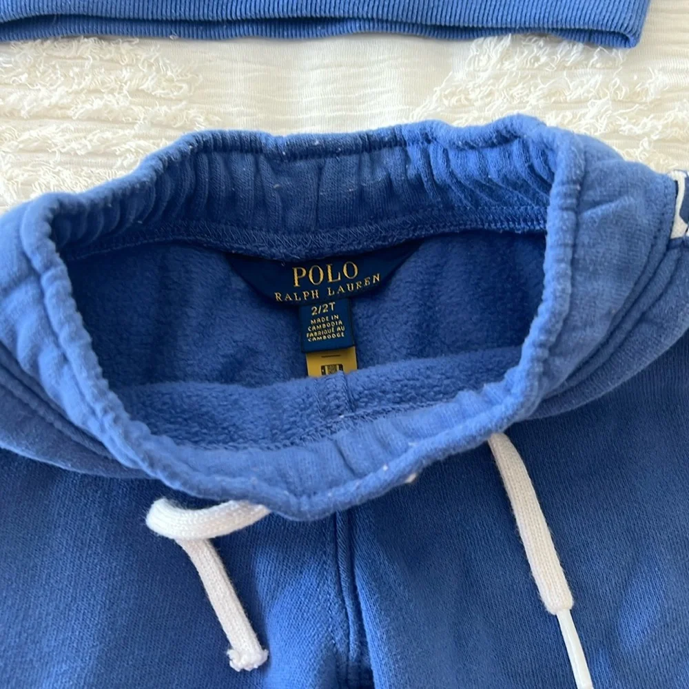 Polo Ralph Lauren Blue Jogger Sweatpants with White Stripe